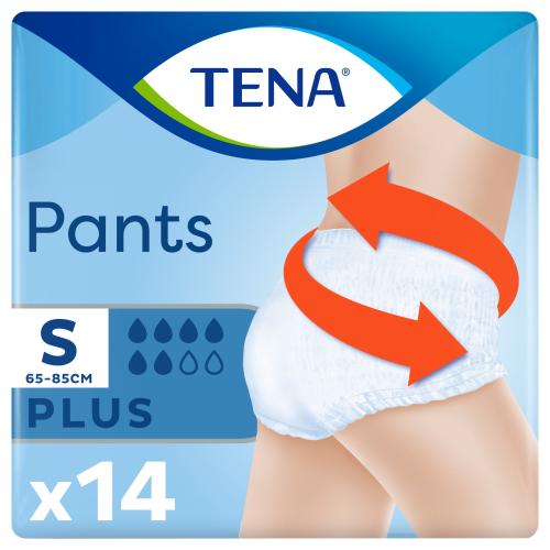Tena Pants Plus Άνετα & Αξιόπιστα Εσώρουχα μιας Χρήσης για Μέτρια προς Βαριά Μορφή Ακράτειας 14 Τεμάχια - Small 65-85cm